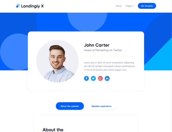 Speaker - Landingly X Webflow Template