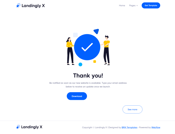 Thank You Page - Landingly X Webflow Template