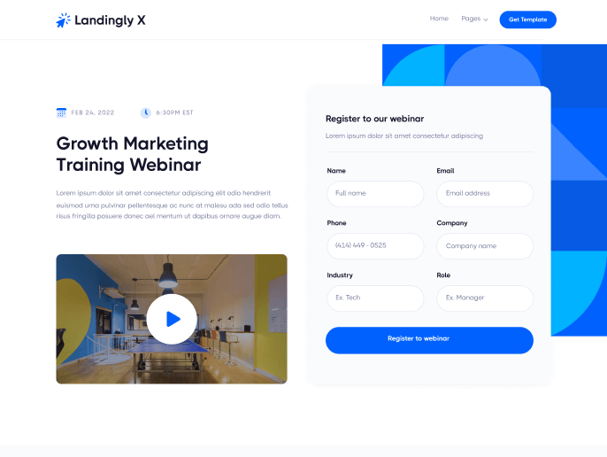Webinar V1 - Landingly X Webflow Template