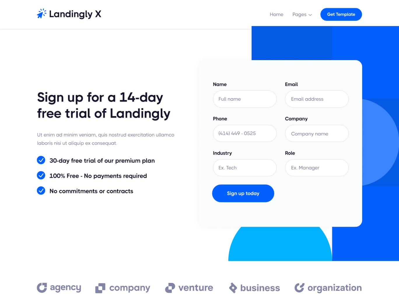 Landing Page V1 - Landingly X Webflow Template