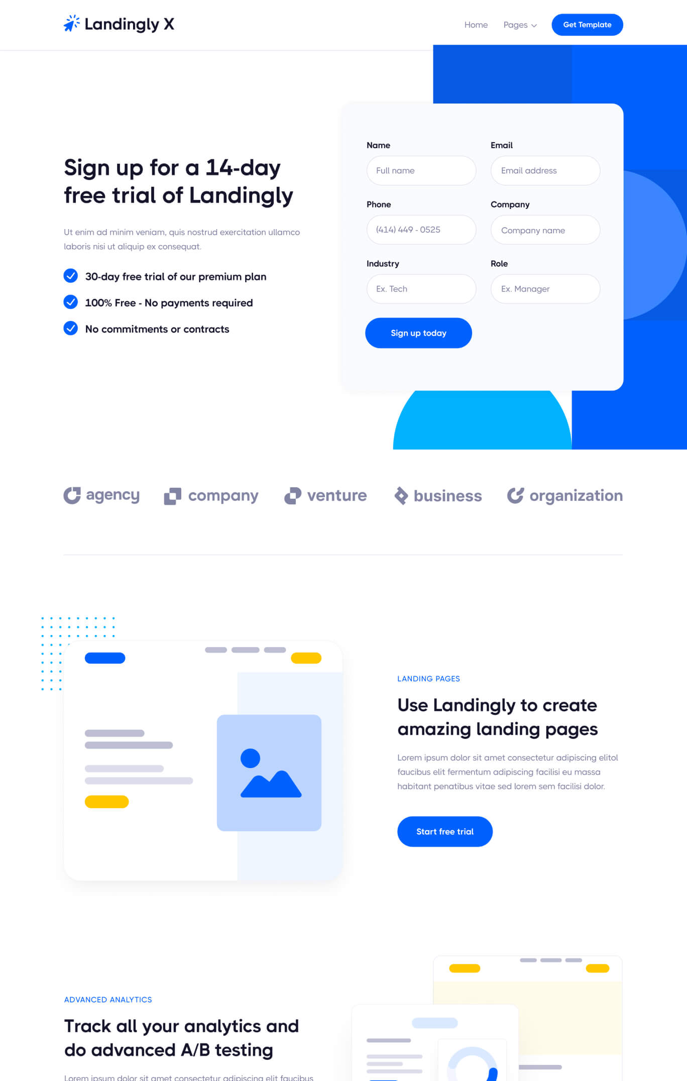 Landing Page V1 - Landingly X Webflow Template