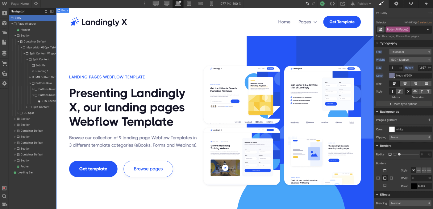 Typography - Landingly X Webflow Template